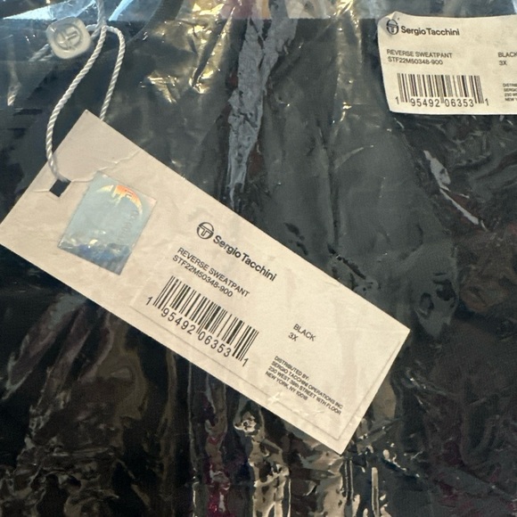 Sergio Tacchini Reverse Sweatpants In Black Size 3X Joggers - Picture 4 of 6